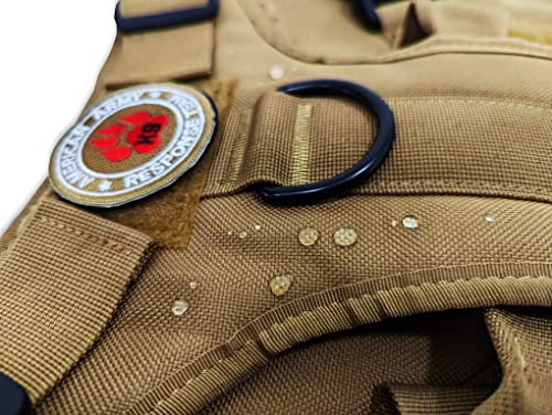 Militery Grade Tactical Dog Harness, Tactical Dogs Harness For Large Dogs, No Pull Adjustable Dog Harness With Handle, Chest Dog Vest Harness (Brown, Large) #TOP5