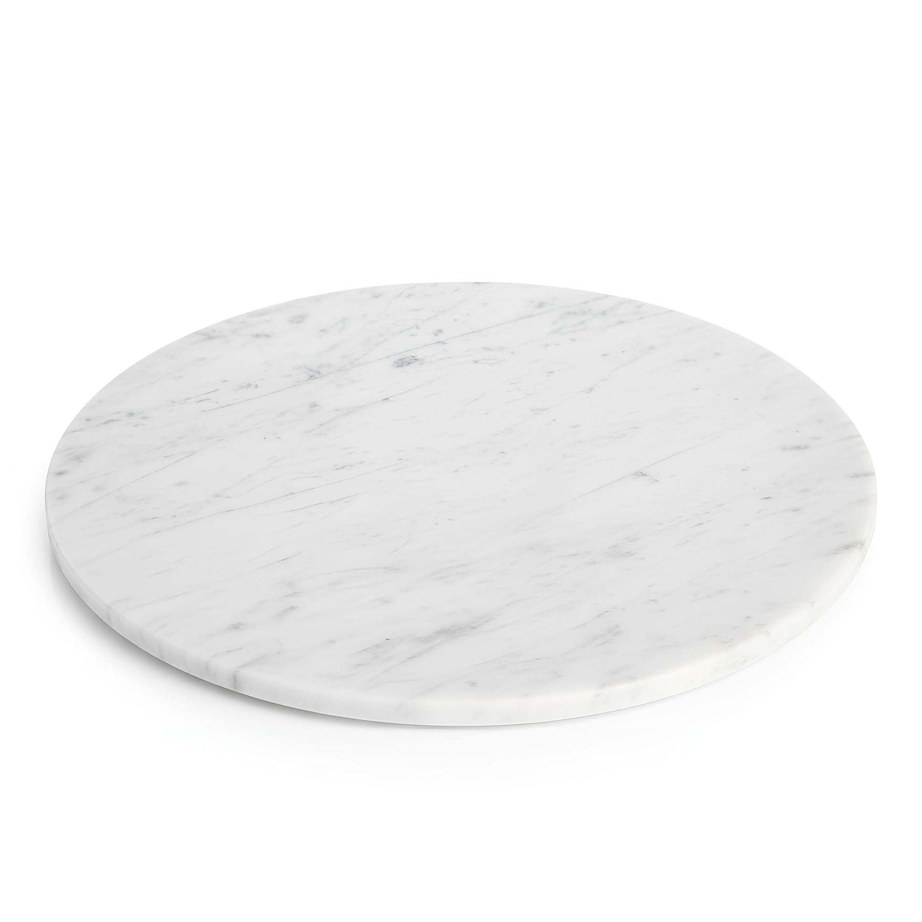 Argon Tableware Marble Serving Board - 33cm - White Natural Stone Charcuterie, Cheese & Tapas Platter with Non-Slip Feet for Home, Café & Restaurant Use