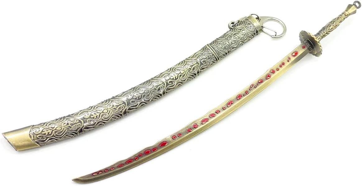 Mini Katana Metallic Meteoric Ore Blade Model - Versatile Keychain and Pendant for Collectors, Gamers and Martial Arts Enthusiasts