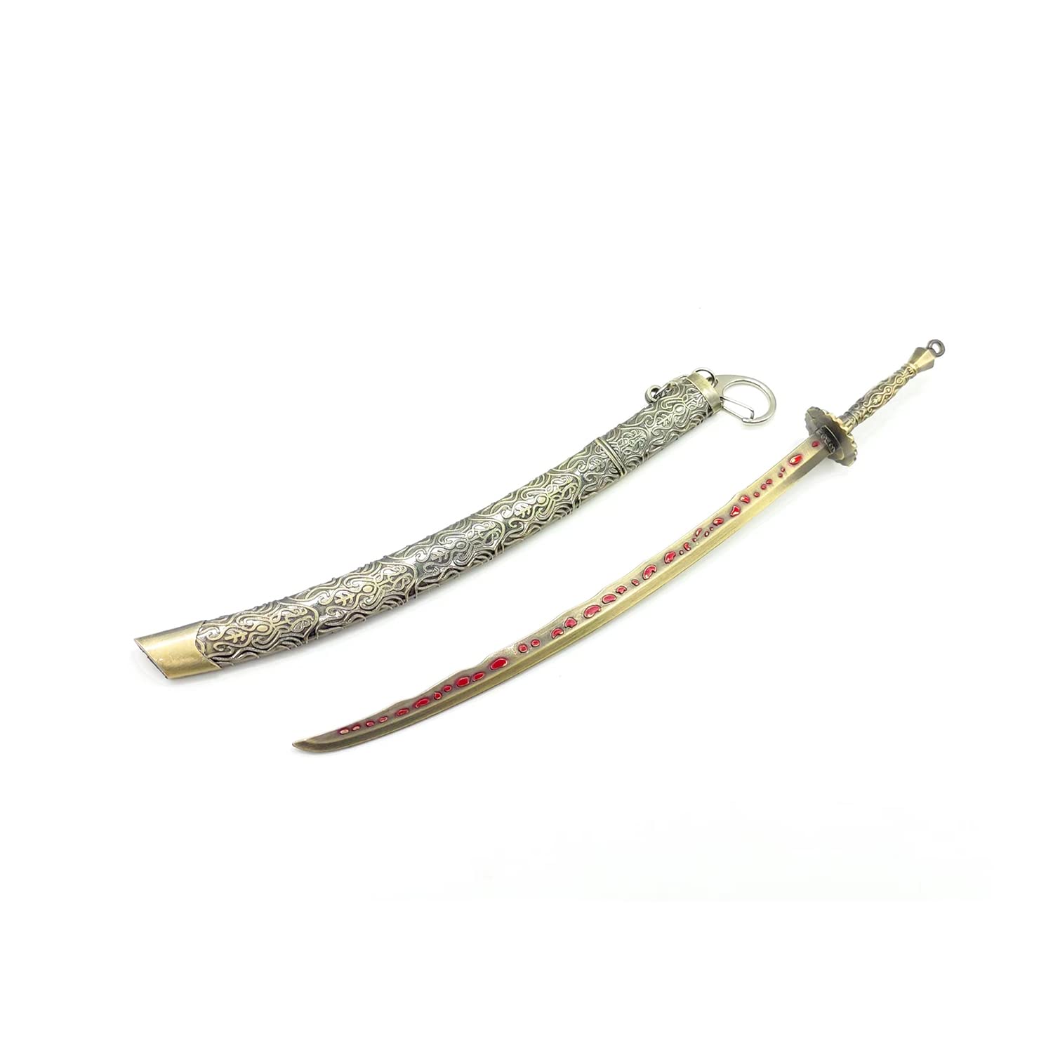 Mini Katana Metallic Meteoric Ore Blade Model - Versatile Keychain and Pendant for Collectors, Gamers and Martial Arts Enthusiasts