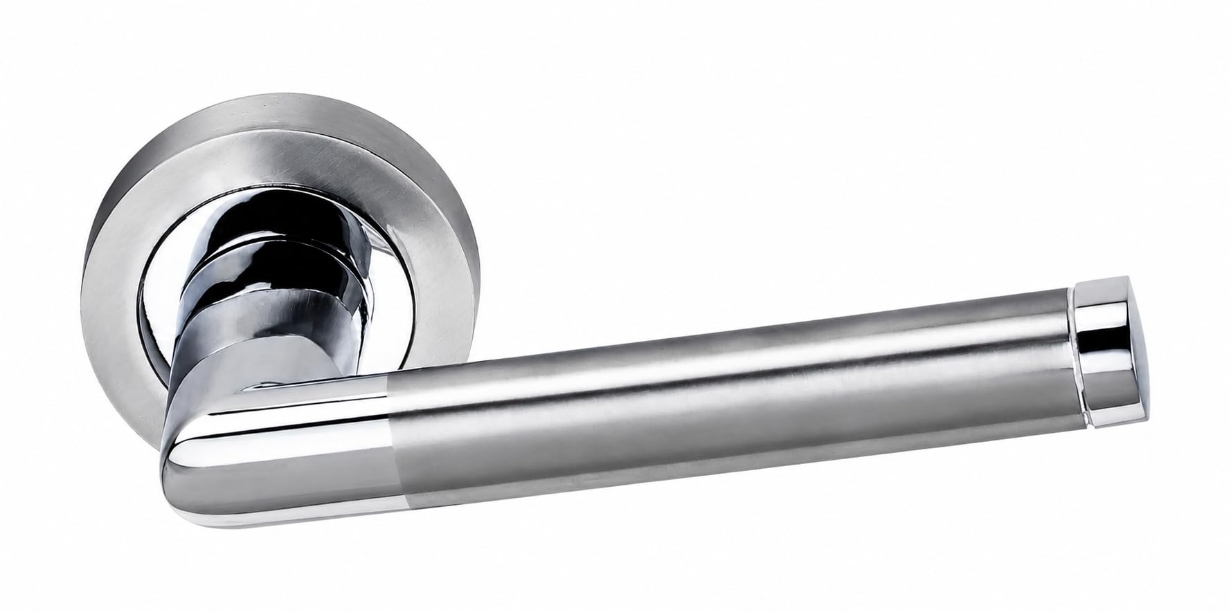 Internal Door Handles Satin Polished Chrome pair - Nathalie lever Rose