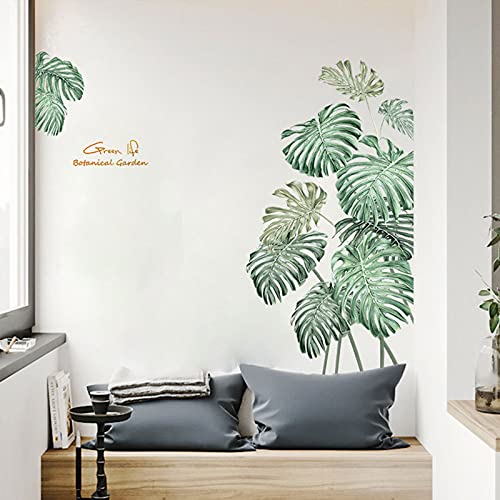 Big Green Leaf Wall Stickers Tropical Plant Leaves Window Decals Wall Murals Wall Art Decorative Sticker For Kids Home Living Room Bedroom Nursery Playroom Jungle Party Decor Decorations Supplies #TOP3