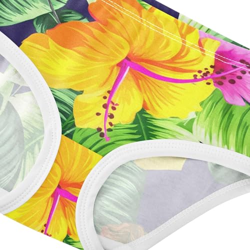 Tropical Flowers Green Leaves Toddlers Underwear Floral 2t Cotton Panties Little Girl Cartoon Briefs Undies Kids4