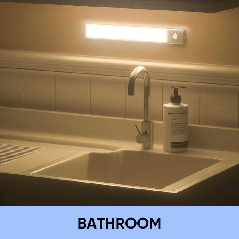 Saker Rechargeable Motion Sensor Led Lights,Motion Sensor Cabinet Light with 3 Color Modes, 9.5 Inch Wireless LED Closet Light for Kitchen, Pantry, Cupboard, Counter Areas (3 pcs)