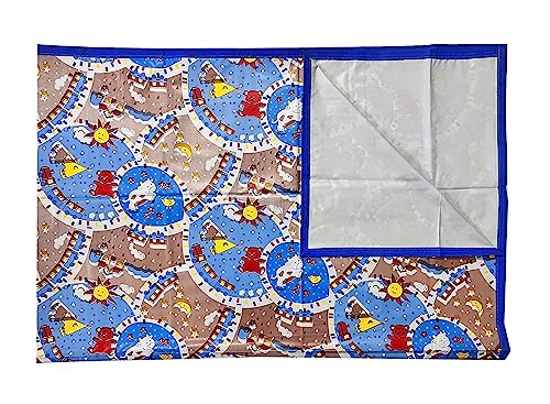 Image of EcoSoft Plastic Sheet,PVC Sheet for Kids,Rubber Sheet for Babies,Bed Wetting Protector(90 x 135 cm) (Blue Cow)