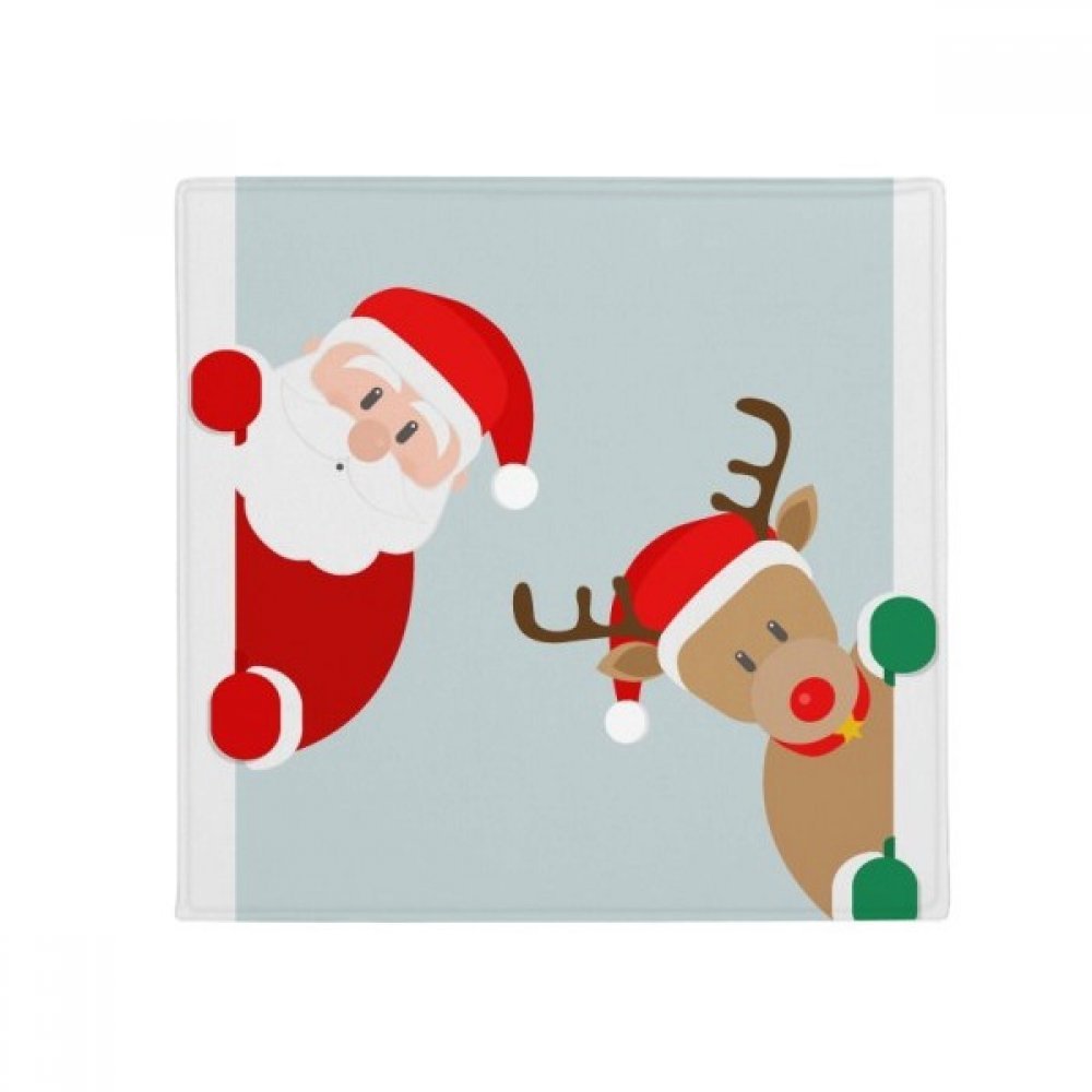 Tapis Père Noël Elk Peep 80x80cm cadeau idéal maison avec chat