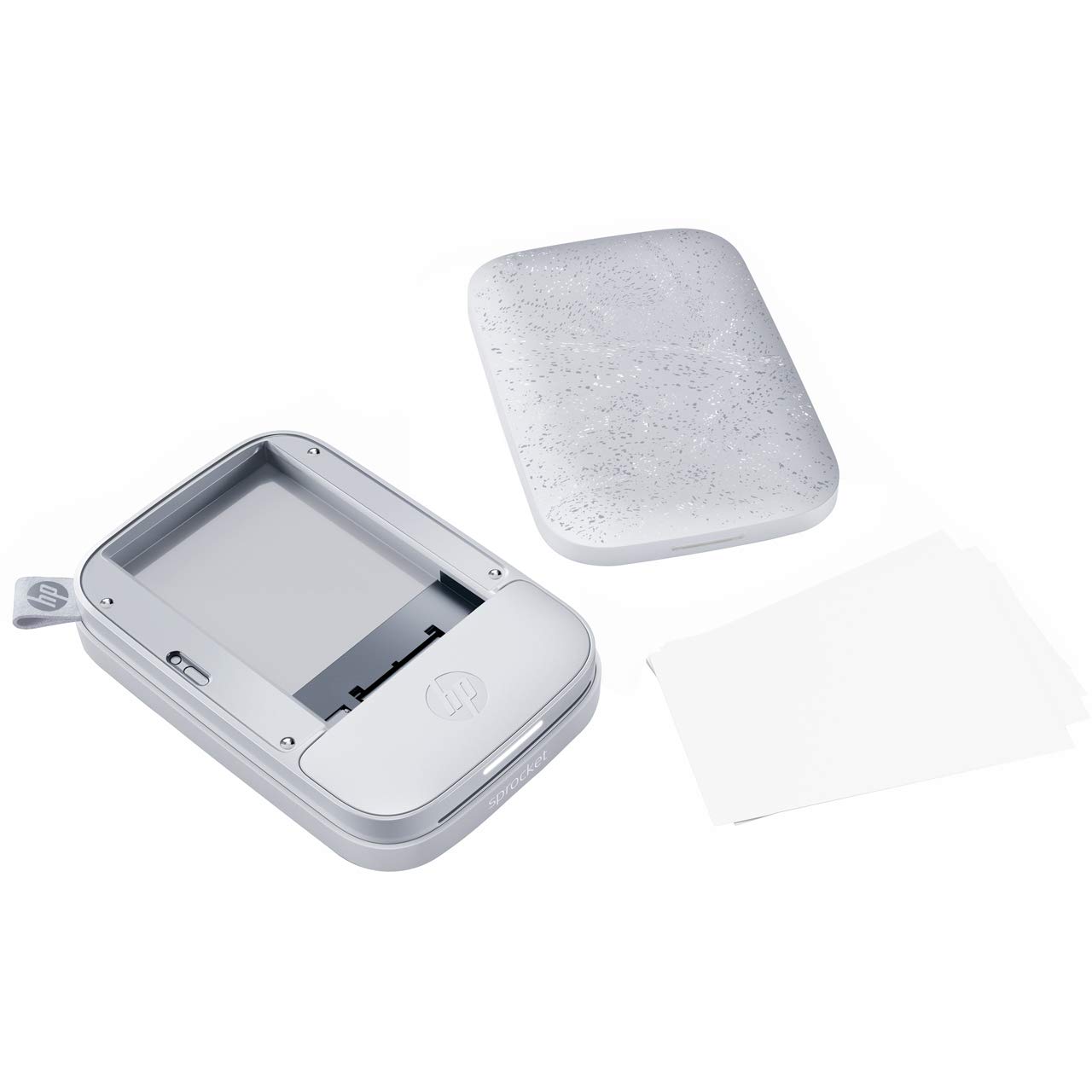 HP Sprocket (1AS85A) Stampante Fotografica Istantanea Portatile e senza Bordi, Bluetooth 5.0 e Led Personalizzabile, Formato carta 5 x 7.6 cm, Compatibile con Android e iOS, Perla