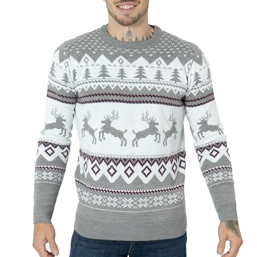 Jersey navideño feo de punto para toda la familia con diseño clásico de reno