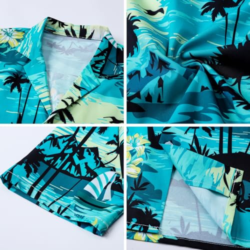 Image of SANGTREE 3 Piece Boy Outfits Short Sleeve Shirt and Shorts Set Beach Vacation Summer Clothes, 3 Months - 9 Years