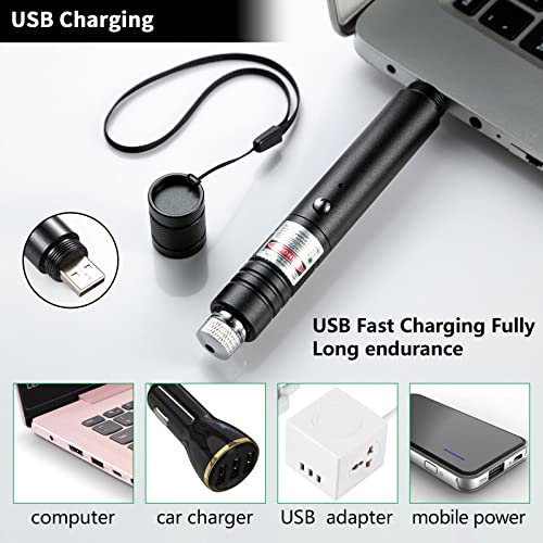 Long Range Green Laser Pointer High Power,[Material Upgrade] Laser Pointer Pen，[2000 metres]Green Lazer Pointer Rechargeable for Hiking,Cat Laser Toy USB Charge - Thumbnail 4