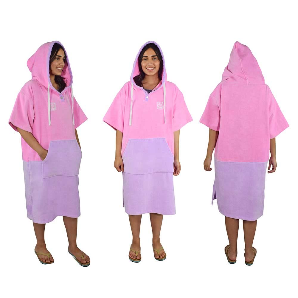NIXY Hooded Changing Poncho - Quick Dry Terry Cotton Robe for Men, Women, Absorbent, for Swimming, Surfing, Beach & Pool