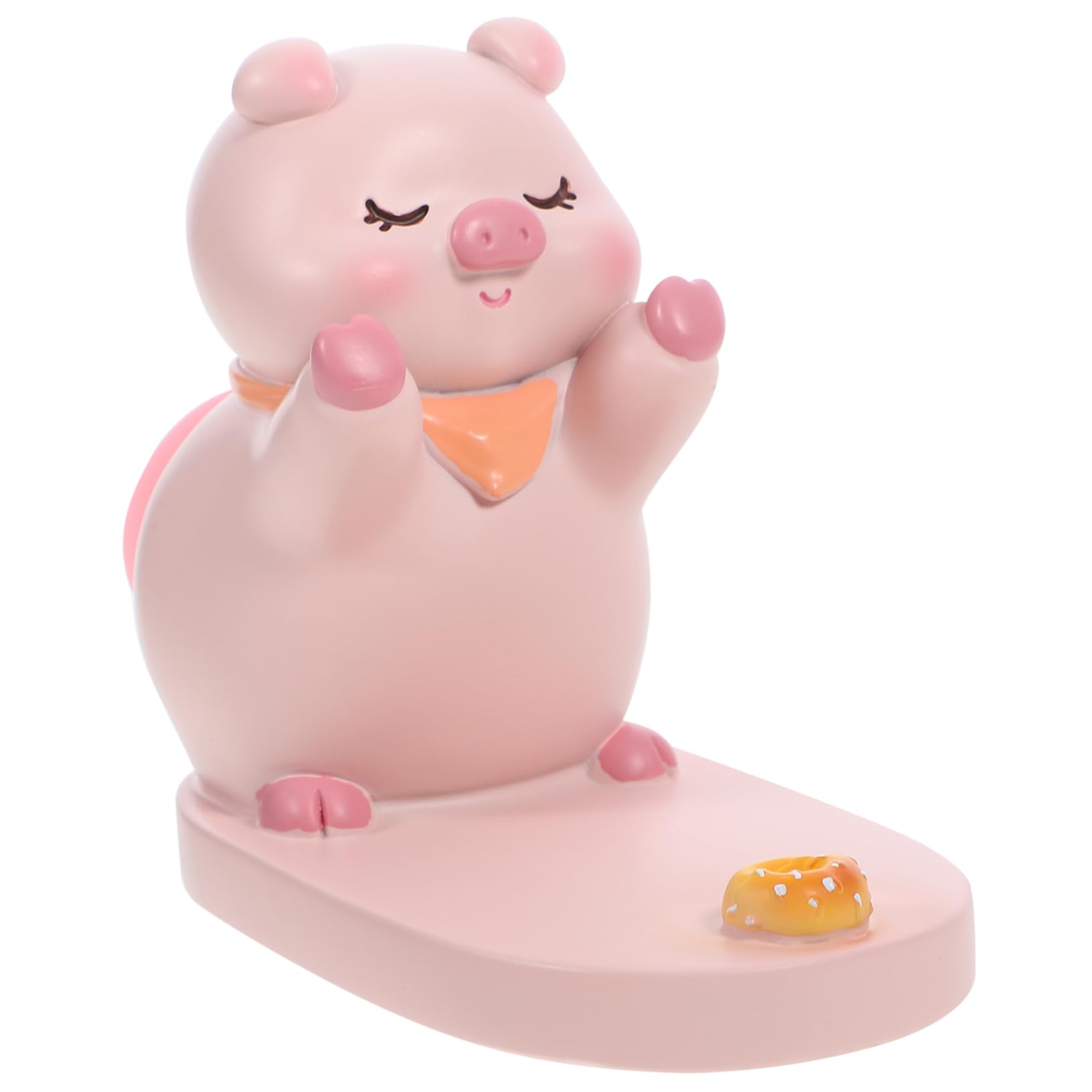 Mikikit 4 Pezzi Adorabile Supporto Per Telefono Da Tavolo in Resina A Forma Di Maiale Supporto Universale Per Telefono Cellulare Supporto Per Scrivania