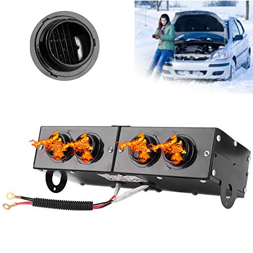 Image of Car Defroster, Iron Car Heater Defogger, Cooling Fans Car Heater Defogger Auto 4 Hole Heating Fan Defroster Car Demister Car Heating Fan