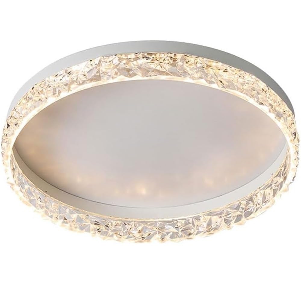 LUOYAOB Nordic Modern and Minimalism Round 19.7in Ceiling Lights White Acrylic Shade Flush Mount Ceiling Lamp Iron Aluminum Body Ceiling Light Fixture for Bedroom Living Room Hallway