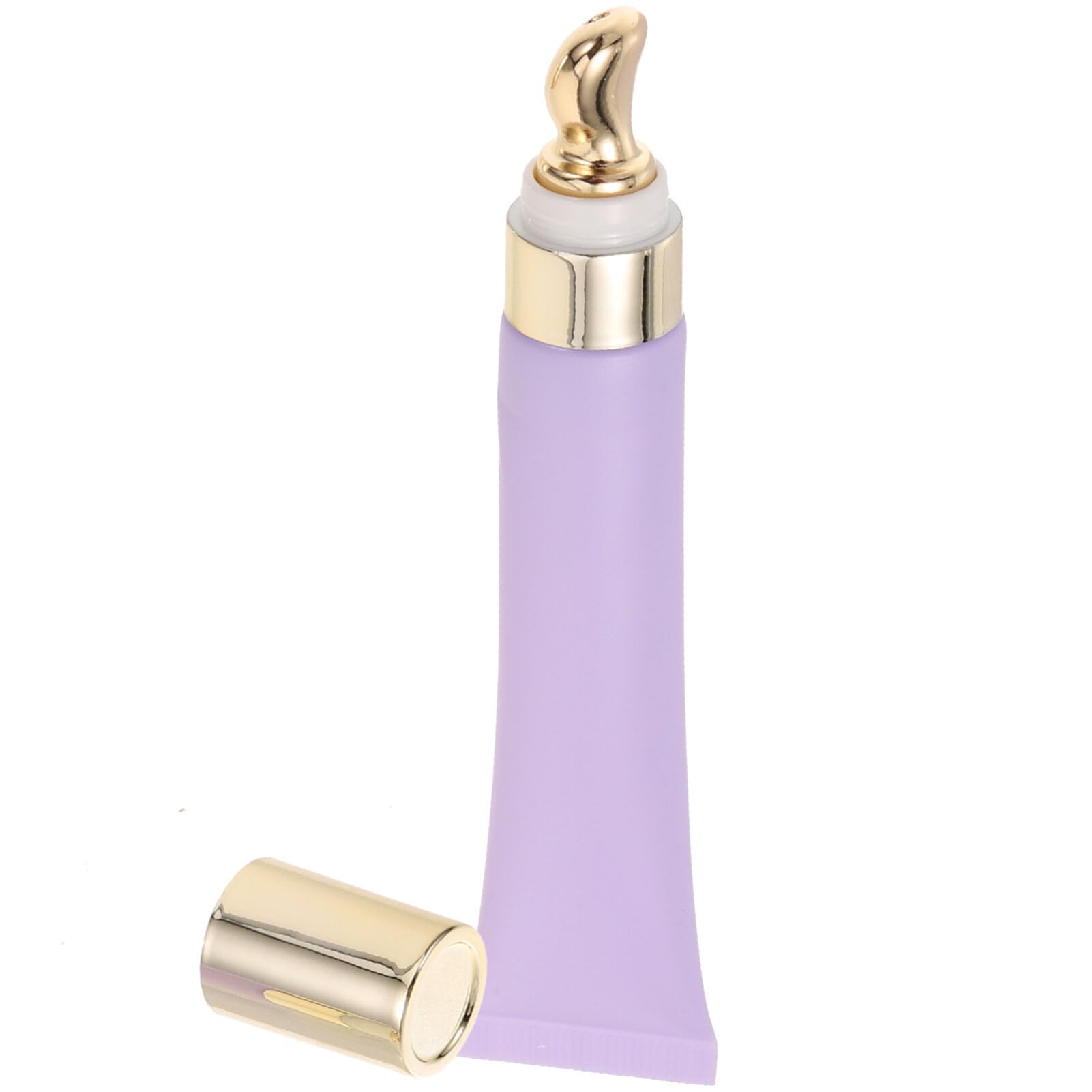 Beaupretty 20Ml Eye Cream Tube with Zinc Alloy Massage Head Refillable Frosted Purple Soft Squeeze Bottle for Skincare Serum Travel Container