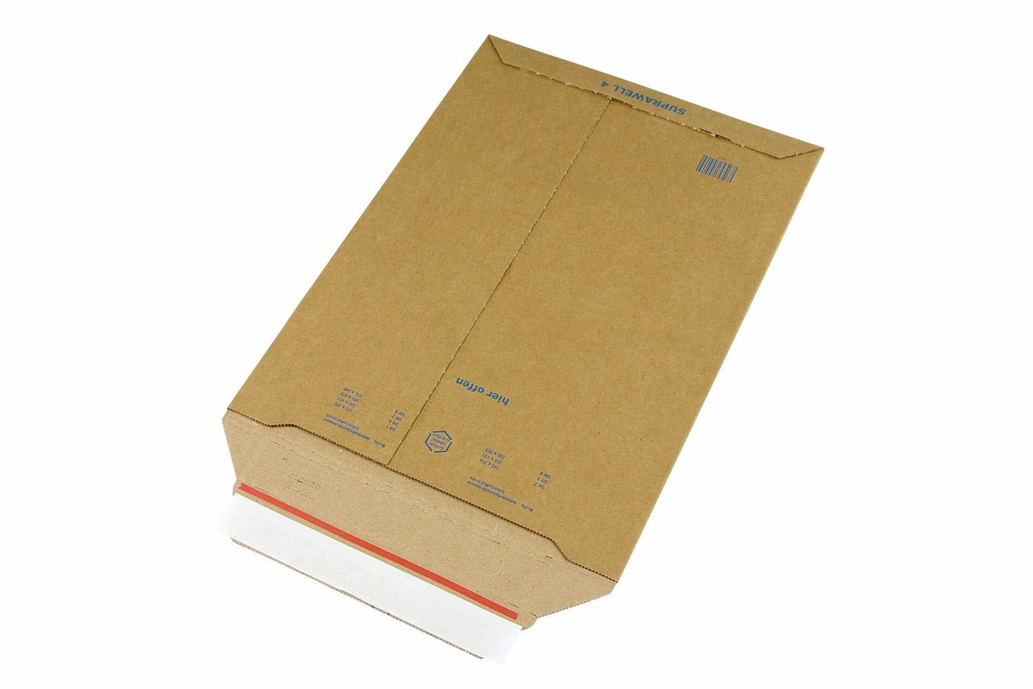 Wellpapp-Versandtasche, C4, braun, Abm (LxB): 250x353mm, mit Selbstklebeverschluss, 100 Stück, Verpackungsheld