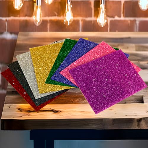 Image of Glitter Acrylic Sheets 1 /8 in Thick 8x8 Cast Sparkly Acrylic Sheets 3mm for Laser Cutting, Engraving, Invitation Blanks, Signs, Festival Decorations(8, Assorted, 8 inchx8 inch)