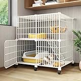 猫ゲージ 2段 キャスター付き ハンモック付き 多頭飼い対応 おしゃれ 組み立て簡単 脱走防止 室内用 ペット用品 幅75cm 奥行49cm 高さ76cm (45CM)