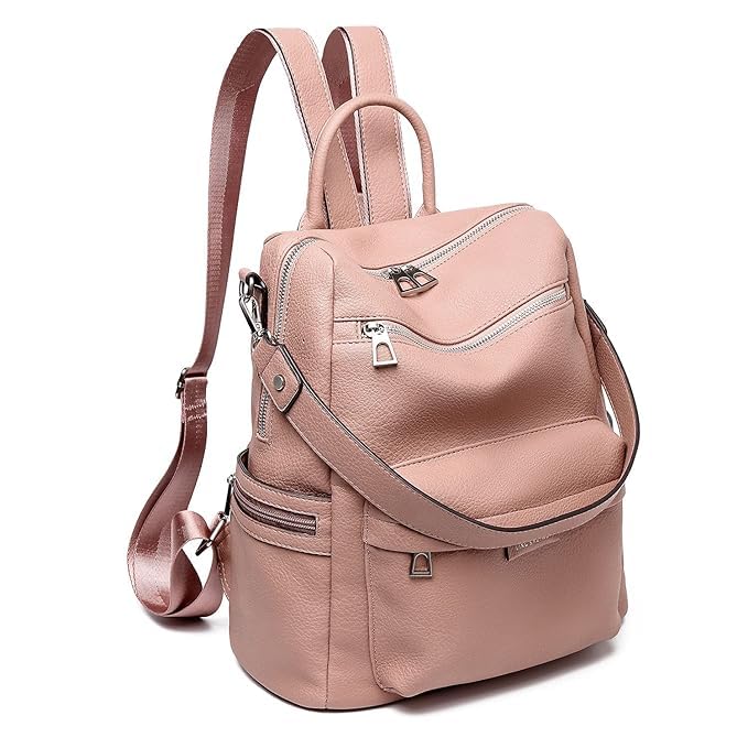 Image of Teen Girl Fashion Backpack Purses Multipurpose Design Handbags and Shoulder Bag Faux Leather Travel bag Casual Backpack With Shoulder printed Strap