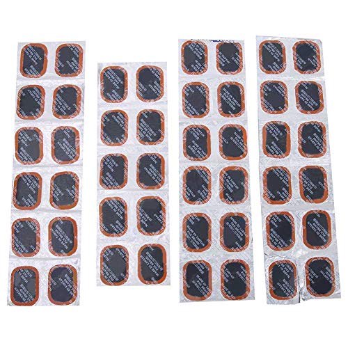 Keenso Tire Patch Kit, Inner Tube Repair Kit, 48Pcs Self Adhesive Puncture Repair Patches, Portable Tire Repair Hardware for Road, Mountain, E-Bike, Motorcycle