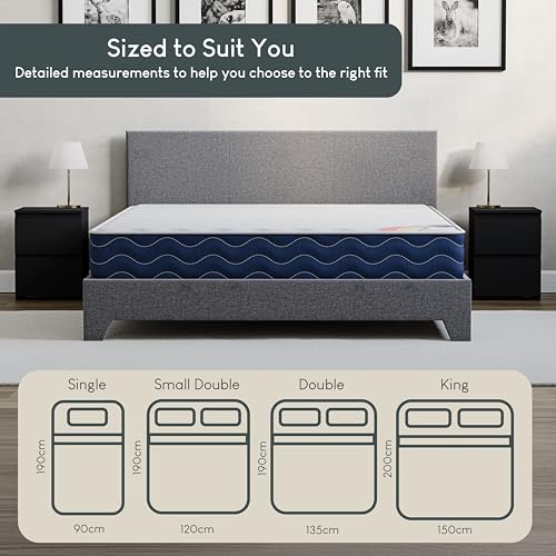 Vida Designs Gel Memory Foam Bonnell Spring Mattress, Small Double - 5