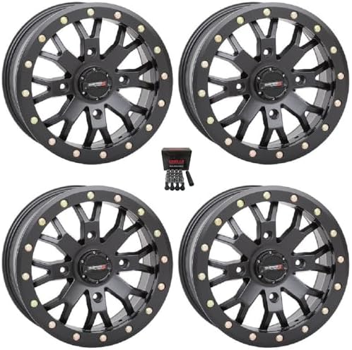 System 3 SB-4 Beadlock 15x10 Wide Wheels Black (5+5) Can-Am Maver...