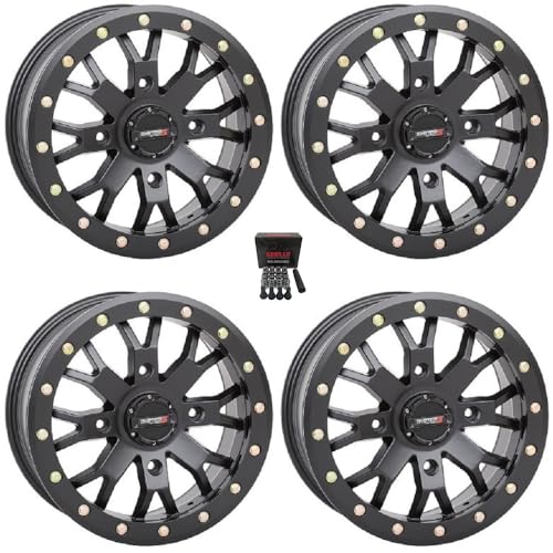 System 3 SB-4 Beadlock 15x10 Wide Wheels Black (5+5) Can-Am Maverick X3 / Pioneer 1000