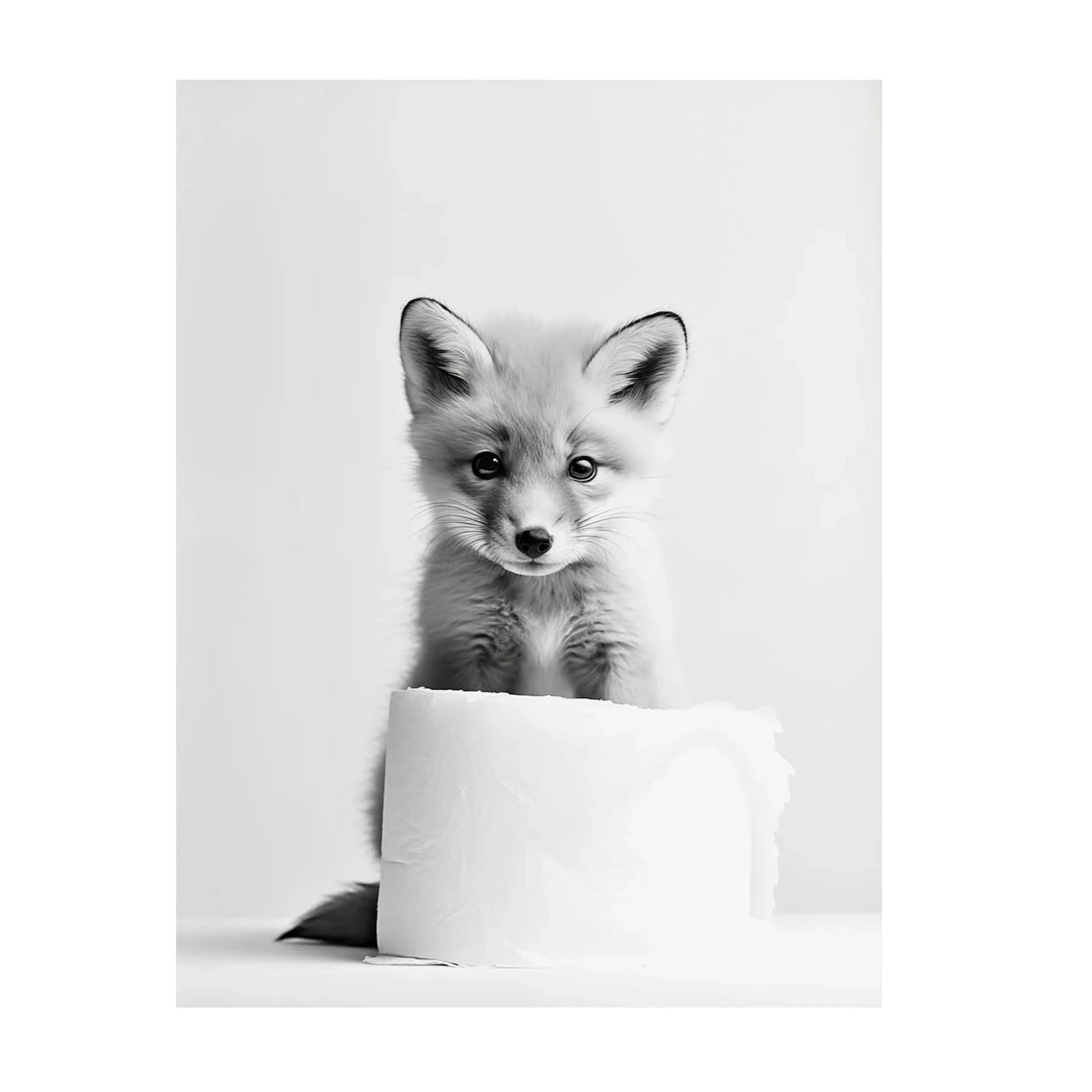 Impression sur toile animaux mignons affiche papier toilette de style minimaliste