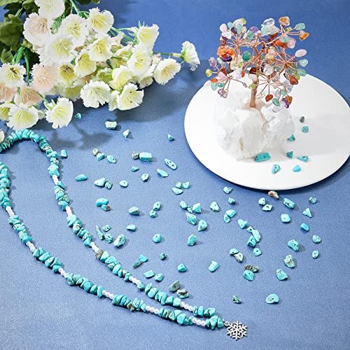 SUNNYCLUE 1 Box 400Pcs Turquoise Chip Stone Beads Turquoise Chip Beads Stones Irregular Natural Gemstone with Holes for DIY Craft Earring Bracelets Making Supplies - Image 4