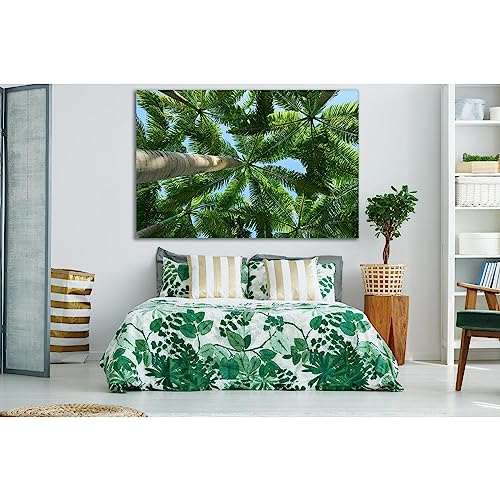 Toile Green Palms ZELLART 90x60 cm pour illuminer un mur sombre