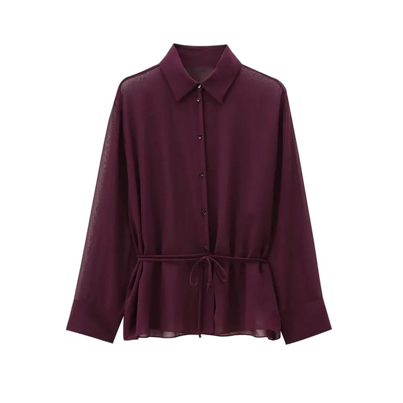 Camicia a maniche lunghe con scollo a V a maniche lunghe da donna tinta unita casual con decorazione a fiocco camicia
