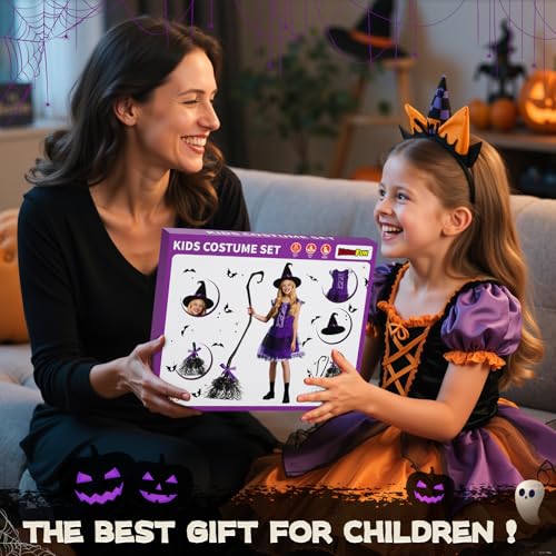Disfraz de Bruja Morada para Niñas 5-12 Años miniatura 6