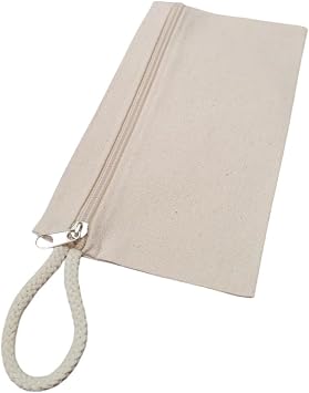 Stonehill Canvas Pencil Bag, 23x12 cm, Beige, Zippered