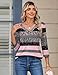 Zeagoo Women Tops 3/4 Sleeve Shirts Striped V Neck Blouses Boho Flowy Clothes 2026 Summer Fashion Outfits