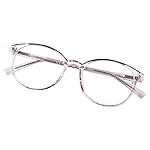 FONHCOO Blue Light Blocking Glasses Women Men TR90 Round Computer Eyeglasses (Purple)