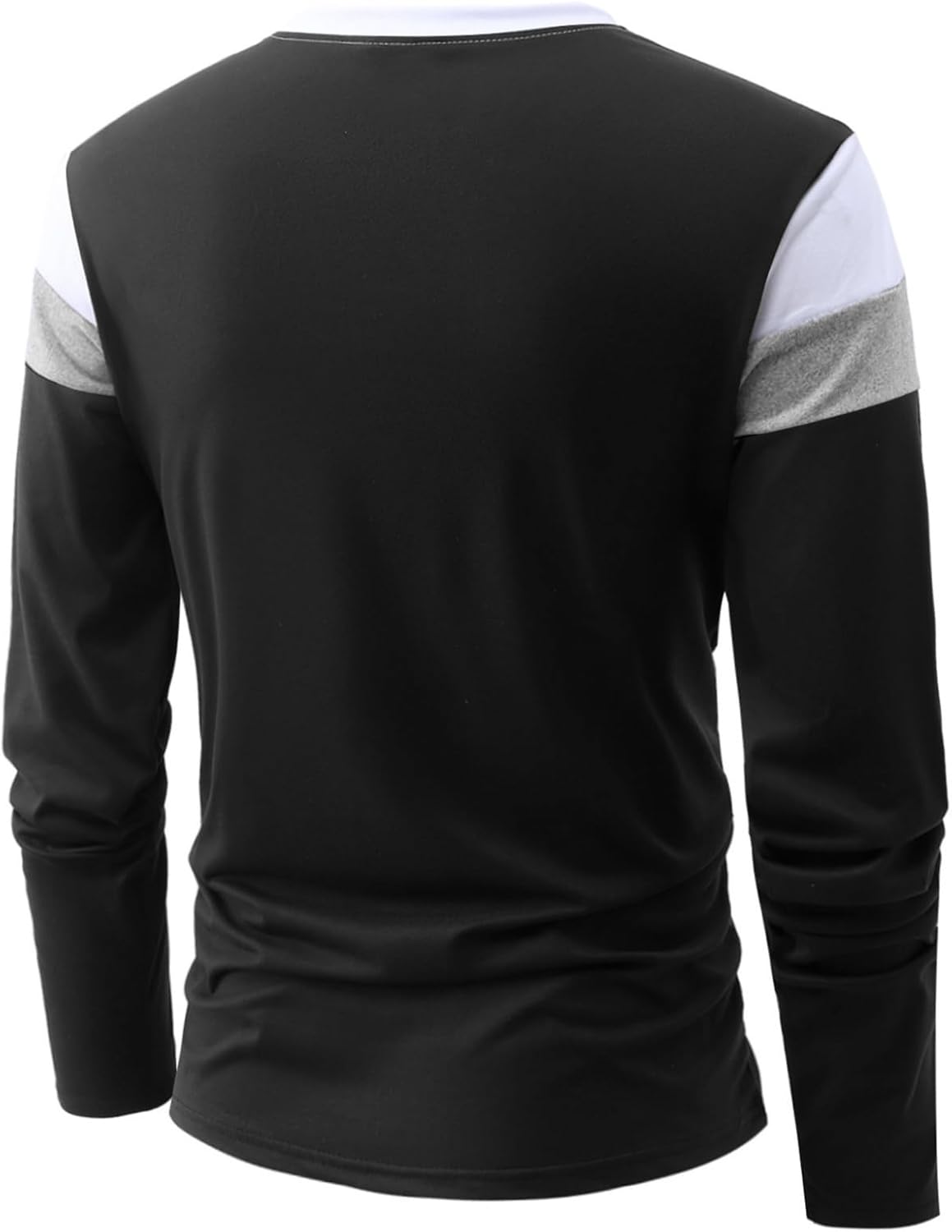 Stylish Mens Long Sleeve Shirt Colorblocked T Shirt and Casual Fall and Winter Fash... - Image 4