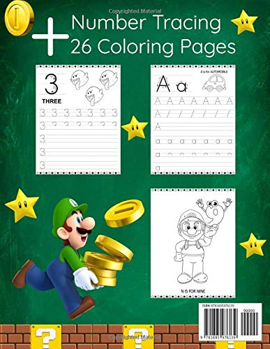 Super Mario Handwriting Practice Letter Tracing Workbook for Kids: 3-in ...