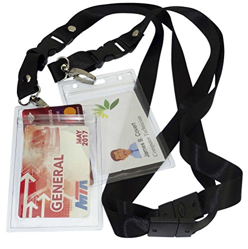 Lanyard With Id Holder, Zips Closed, Heavy Duty Waterproof Id Badge Holder, Set Of 2 Pass Holders #TOP5