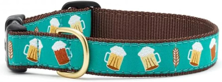 Up Country Beer Pattern (Beer Pattern Dog Collar, Large (15 to 21 inches) 1 Inch Wide Width)