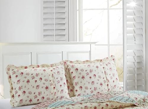 Brilliant Sunshine 026 Pink And Green Rose Patchwork Pillowshams Set thumb #4