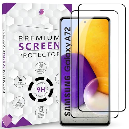 QOISA Premium Tempered Glass Screen Protector Guard For Samsung A72 5G (6.7 Inch, Pack of 2) | Edge to Edge Coverage With Easy to installation kit