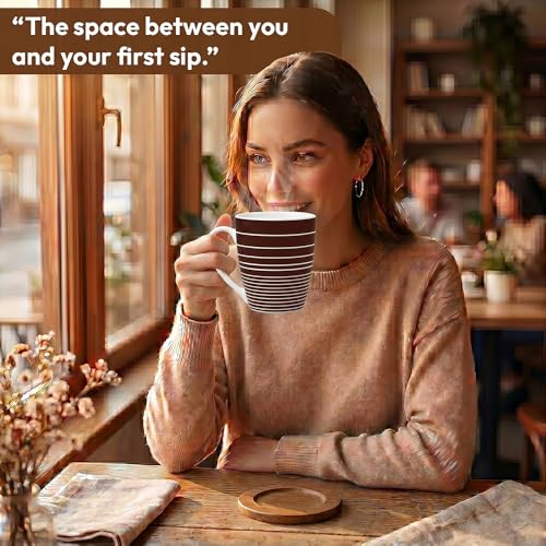 Image of UPC Premium Bone China Coffee Mug Set of 2 | Elegant Ceramic Tea & Coffee Cups for Home, Office & Cafe | Lightweight, Durable, Microwave & Dishwasher Safe Mug Set | Luxury Drinkware Collection
