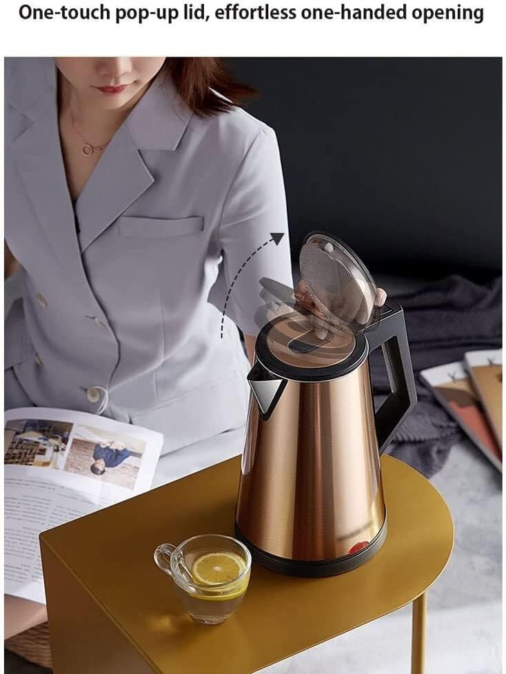 Hervidor eléctrico 1.7L rápido 1830W color café miniatura 3
