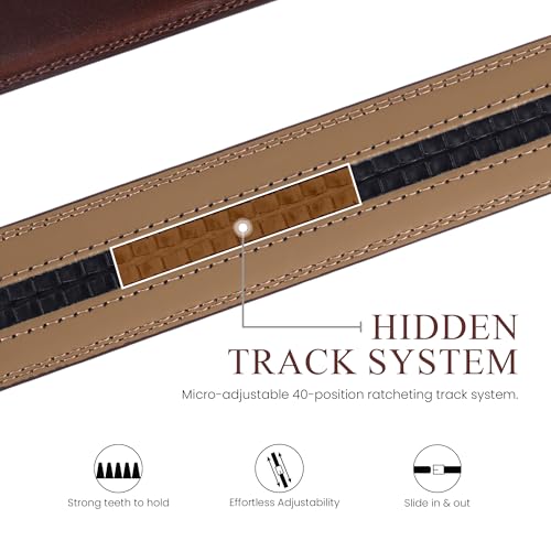 Image of Genuine Leather Belt for Men Formal & Casual Wear - Belts for Men Leather Original, Durable Buckle - Belt for Man - Gift for Husband, Father, Friend