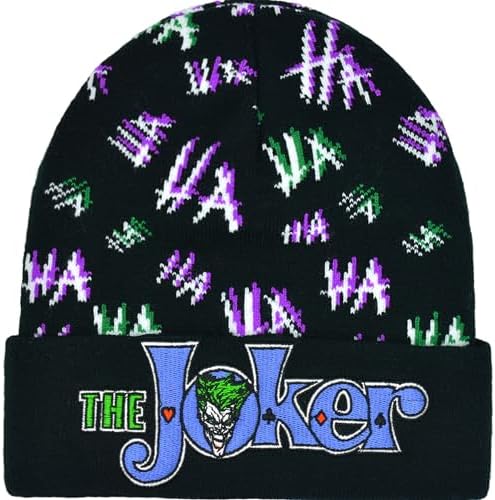 Concept One DC Comics The Joker Beanie Mütze Strickmütze mit Bündchen Winter Skull Cap