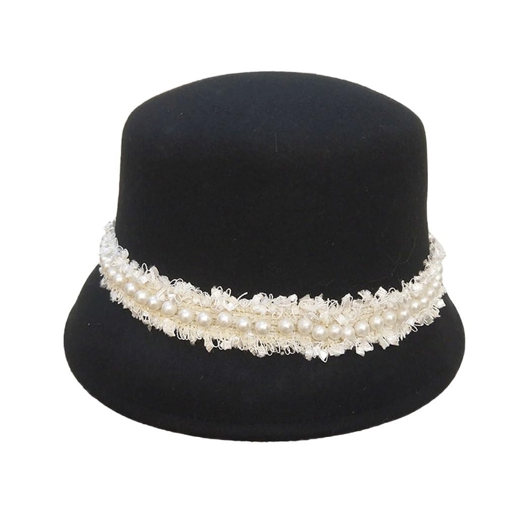 Cappello Autunnale e Invernale Cappello da Pescatore di Perle for Bambini Cappello in Feltro Cappello a Hepburn(3-Pack)