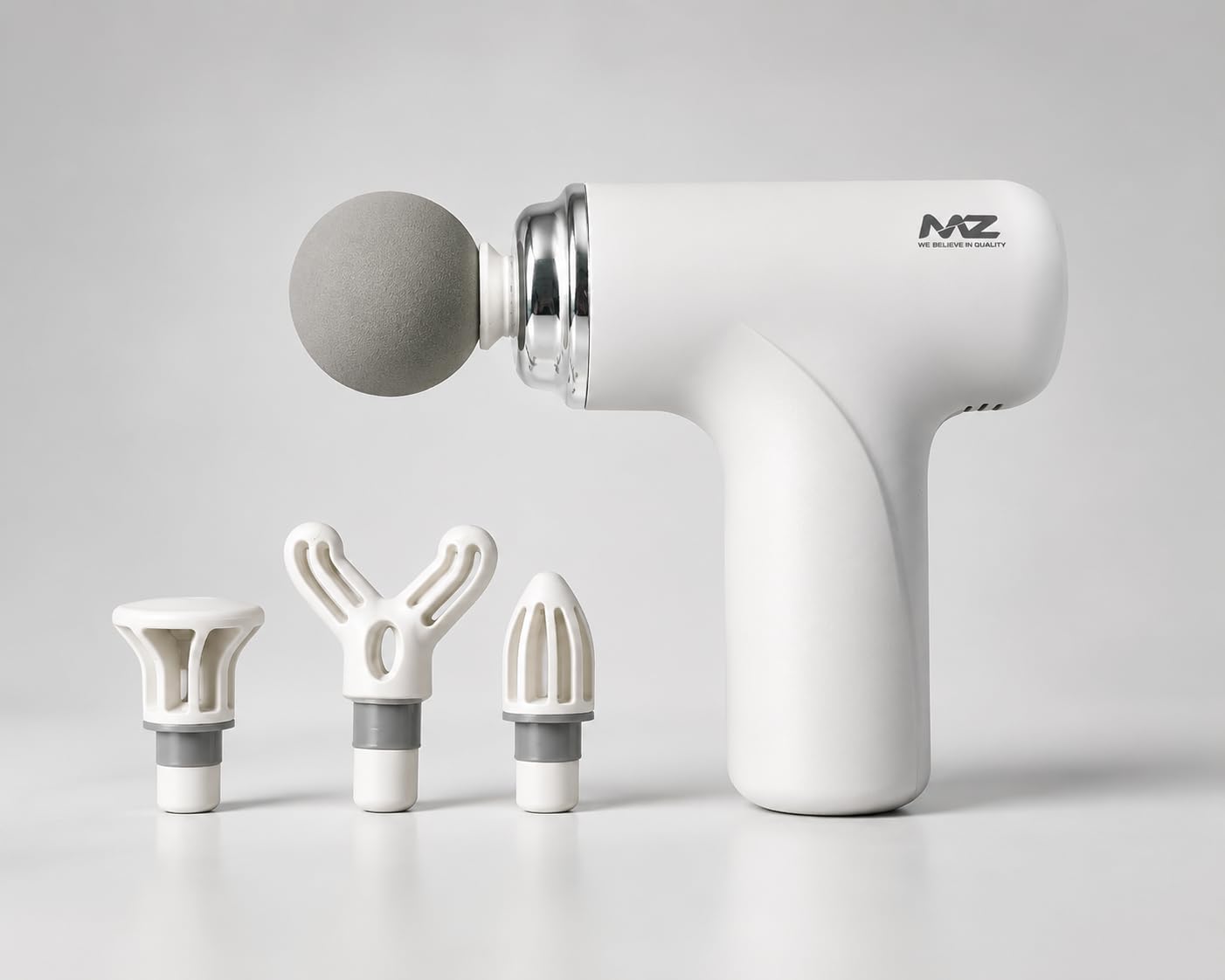 MZ FG20 Portable Mini Massage Gun for Deep Tissue Muscle Relaxation, 4 Speed Modes, Type-C Charging, White, for Neck, Back, Shoulder, Legs and Full Body-image-38