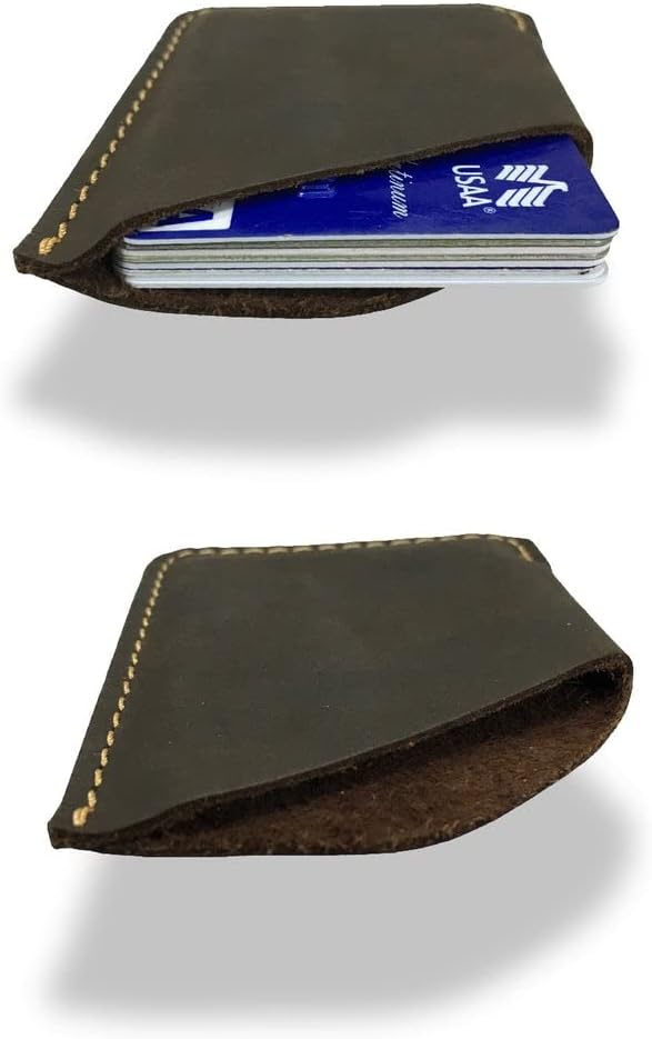 Modern Carry Leather Minimal Card Holder, Minimalist Wallet for Men & Women, Thin Credit Card Holder, Small Business Card Holder, Card Holder Wallet, Front Pocket Card Wallet - Magnum (Brown) - Image 5