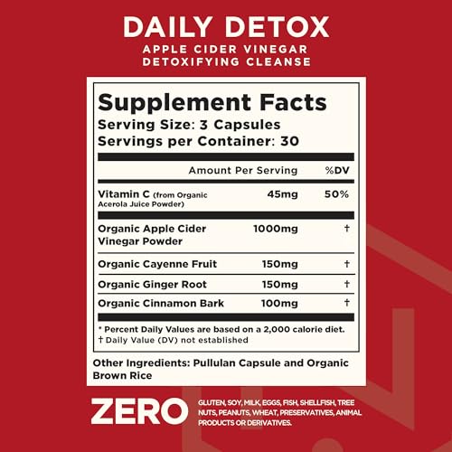 Advanced Detox Apple Cider Vinegar - Organic w/ The Mother - Natural Healthy Weight, Digestion, Energy, and Detox Support - ACV By Nuvana - 90 Capsules - Image 3
