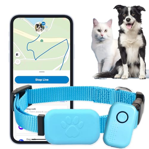 KOLGEIKJ Localizzatore per gatti, localizzatore GPS per cani e gatti senza costi mensili per il monitoraggio della posizione, compatibile con iOS/Android, dispositivo di monitoraggio globale per tutti